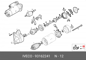 Ремкомплект, стартер 93162241 IVECO