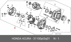 Генератор 31100PT3Q01 HONDA