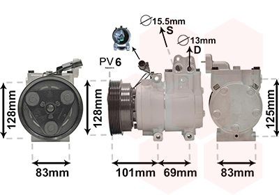 Компрессор, кондиционер 8200K159 VAN WEZEL