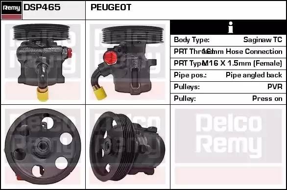 Гидравлический насос, рулевое управление DSP465 DELCO REMY