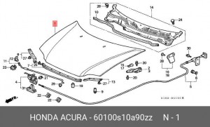 Капот двигателя 60100S10A90ZZ HONDA