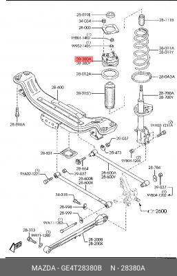 Опора амортизатора подвески GE4T28380B MAZDA