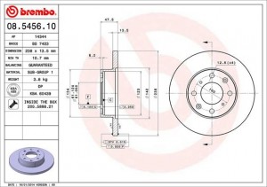 Тормозной диск 08.5456.10 BREMBO