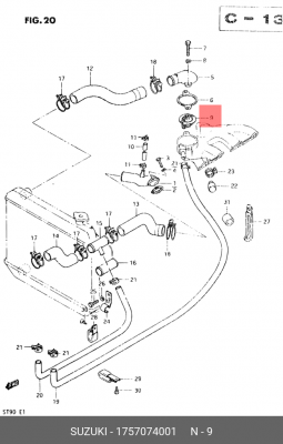 Термостат, охлаждающая жидкость 17570-74001 SUZUKI