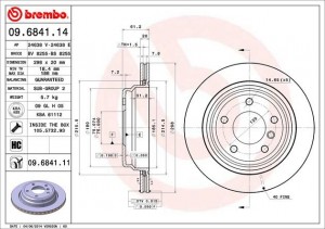 Тормозной диск 09.6841.14 BREMBO