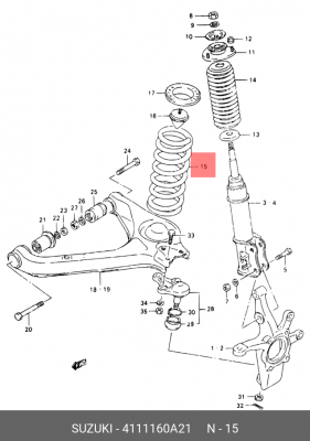 Пружина ходовой части 41111-60A21 SUZUKI