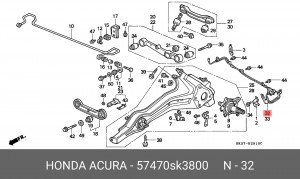 Датчик, частота вращения колеса 57470SK3800 HONDA