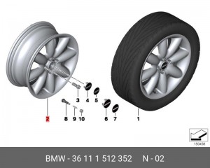 Диск колеса 36 11 1 512 352 BMW