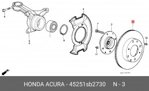 Тормозной диск 45251SB2730 HONDA