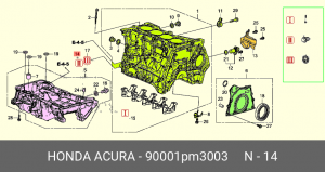 Болт крепления 90001PM3003 HONDA