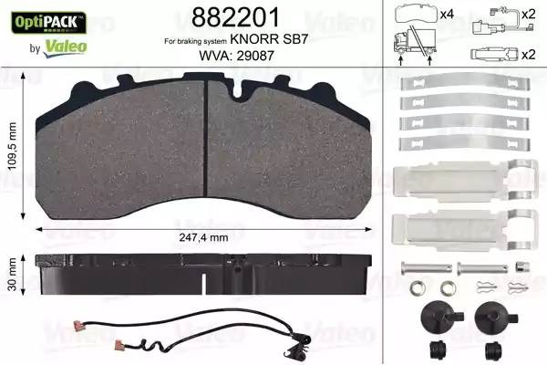 Колодки тормозные дисковые 882201 VALEO PHC