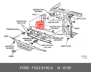 Рамка решетки радиатора F5AZ-8190-A FORD