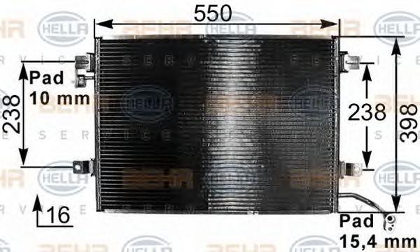 Конденсатор, кондиционер 8FC351301251 HELLA