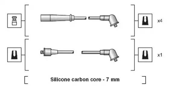 Ккомплект проводов зажигания 941318111185 MAGNETI MARELLI