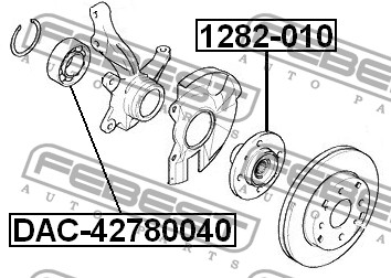 Подшипник ступицы колеса DAC42780040 FEBEST