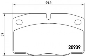 Комплект тормозных колодок, диско P59005 BREMBO