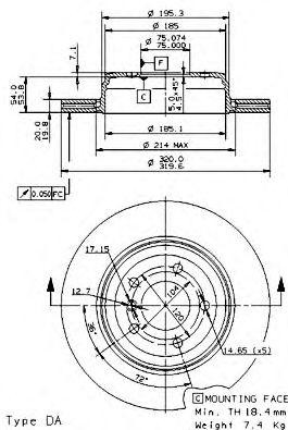 Тормозной диск 09.9425.10 BREMBO