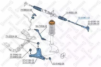 Тяга рулевая 55-01861-SX STELLOX