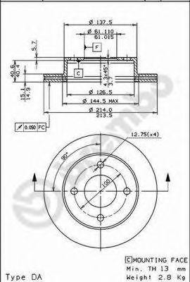Тормозной диск 09.5919.10 BREMBO