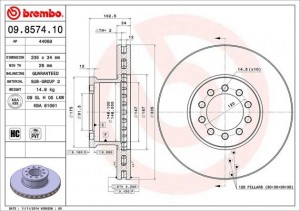 Тормозной диск 09.8574.10 BREMBO