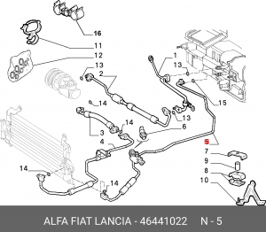 Трубопровод высокого / низкого давления, кондиционер 46441022 ALFA FIAT LANCIA