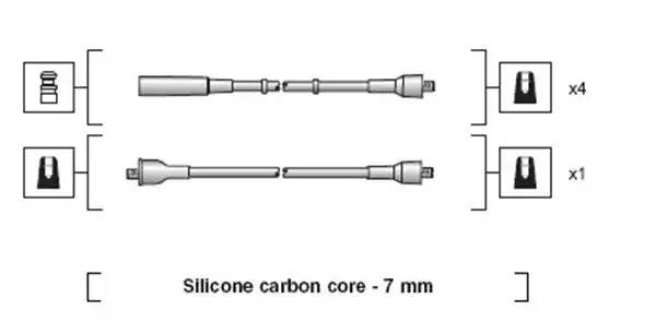 Ккомплект проводов зажигания 941318111238 MAGNETI MARELLI