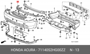 Кронштейн крепления бампера 71140S2HG00ZZ HONDA