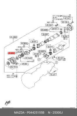 Подшипник опоры карданного вала P04425155B MAZDA