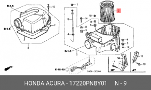 Фильтр воздушный 17220PNBY01 HONDA