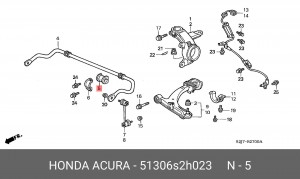 Втулка стабилизатора 51306-S2H-023 HONDA
