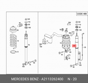 Амортизатор подвески A2113262400 MERCEDES BENZ