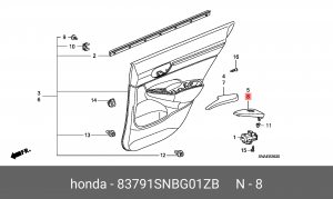 Кнопка управления стеклоподъемником 83791SNBG01ZB HONDA