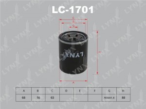 Фильтр масляный двигателя LC-1701 LYNXAUTO