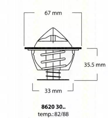 Термостат, охлаждающая жидкость 8620 3082 TRISCAN