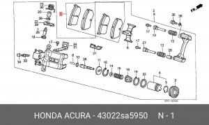 Комплект тормозных колодок, диско 43022SA5950 HONDA