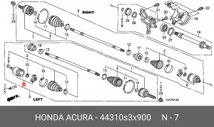 ШРУС 44310S3X900 HONDA