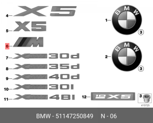 Эмблема 51 14 7 250 849 BMW