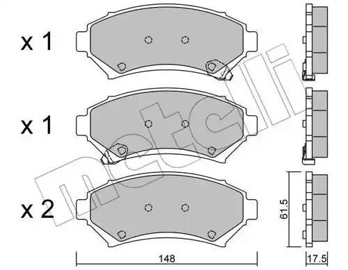 Комплект тормозных колодок, диско 22-0696-0 METELLI