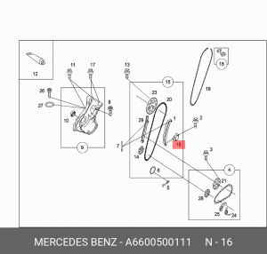 Натяжитель, цепь привода A 660 050 01 11 SMART