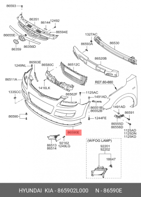 Молдинг бампера 865902L000 HYUNDAI KIA