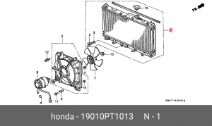 Радиатор, охлаждение двигател 19010PT1013 HONDA