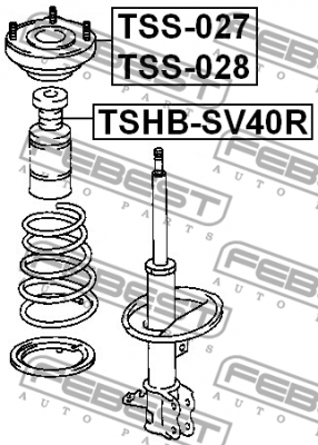 Отбойник амортизатора подвески TSHB-SV40R FEBEST