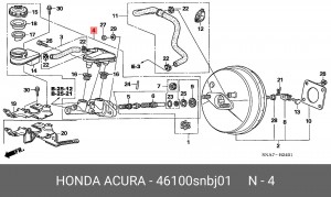 Главный тормозной цилиндр 46100SNBJ01 HONDA