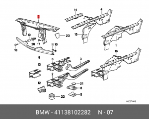 Кронштейн крепления радиатора охлаждения ДВС 41 13 8 102 282 BMW
