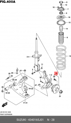 Комплект подшипника ступицы колеса 43401-65J01 SUZUKI
