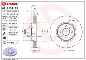 Тормозной диск 09.8137.24 BREMBO