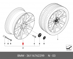 Диск колеса 36 11 6 762 299 BMW