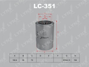 Фильтр масляный двигателя LC-351 LYNXAUTO