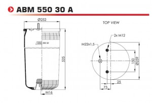 Баллон пневматической рессоры ABM55030A TIPTOPOL