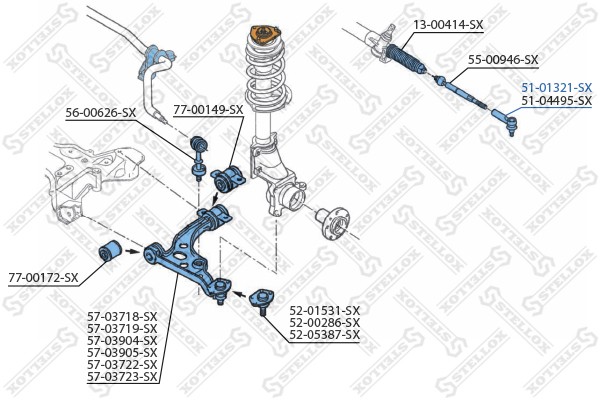 Наконечник рулевой тяги 51-01321-SX STELLOX
